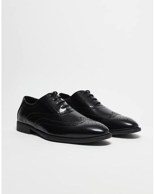 ASOS Black Lace Up Brogue Shoes for men