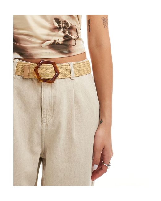 Urban Revivo Natural Relaxed Wide Leg Trousers