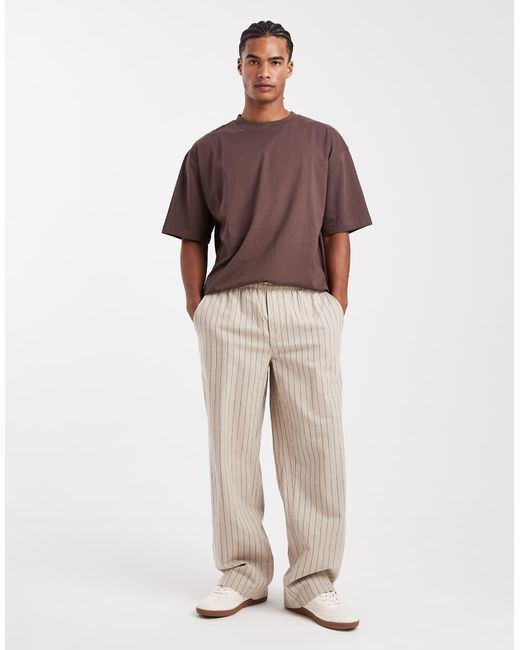 ASOS Brown Essentials 2 Pack Oversized T-shirts for men