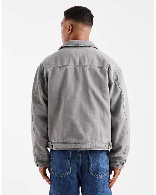 Cotton On Blue Cropped Worker Jacket for men