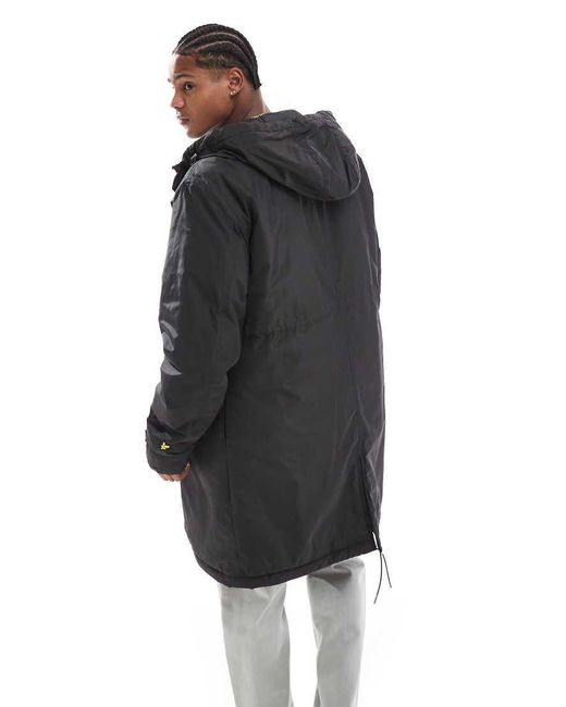 Lyle & Scott Parka Met Lange Pasvorm in het Black voor heren