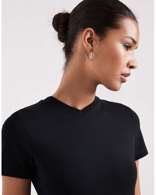 JJXX Black Gigi V Neck Tee