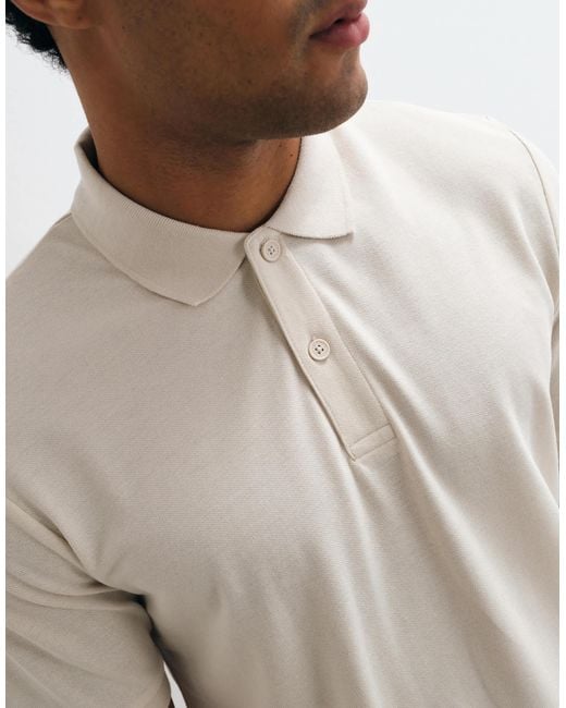 Jack & Jones White Pique Polo for men