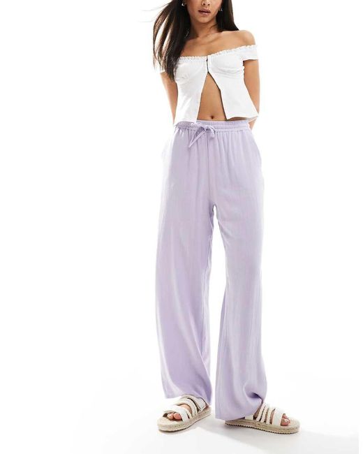 Pantaloni A Fondo Ampio Lilla di Miss Selfridge in Purple