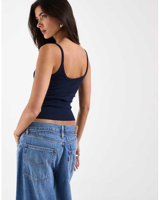 ASOS Blue Scoop Neck Cami With Elastic Straps
