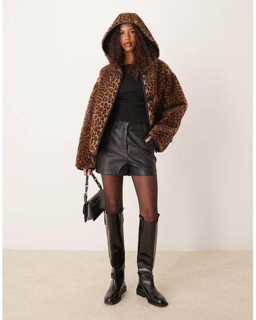 Mango Natural Reversible Leopard Faux Fur Jacket