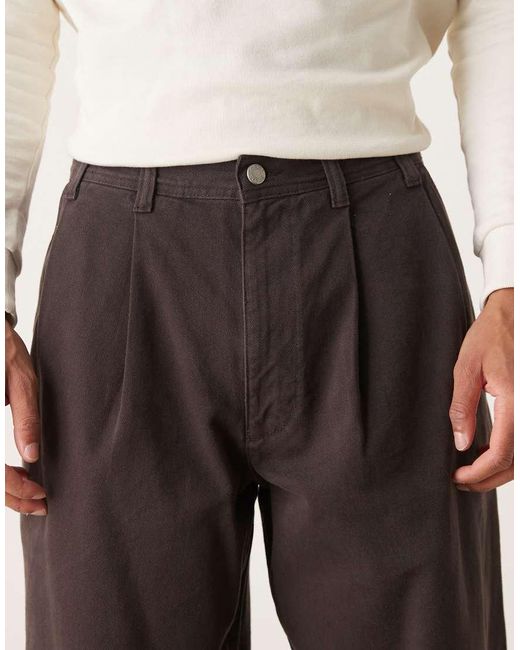 ASOS Natural Loose Straight Trousers for men