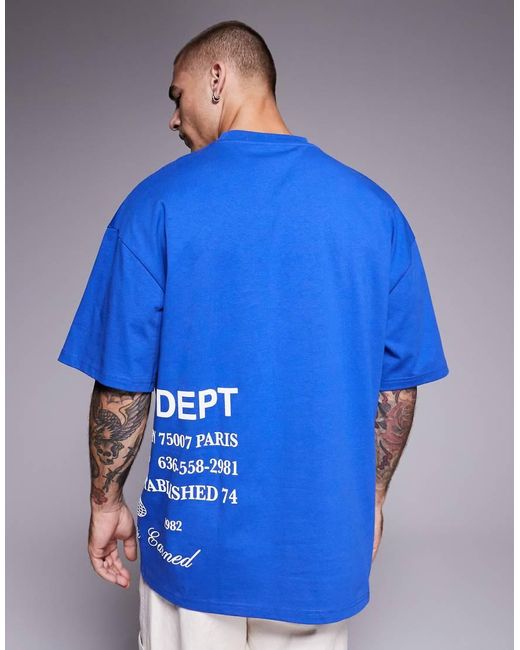 River Island Blue 'archive' T-shirt for men