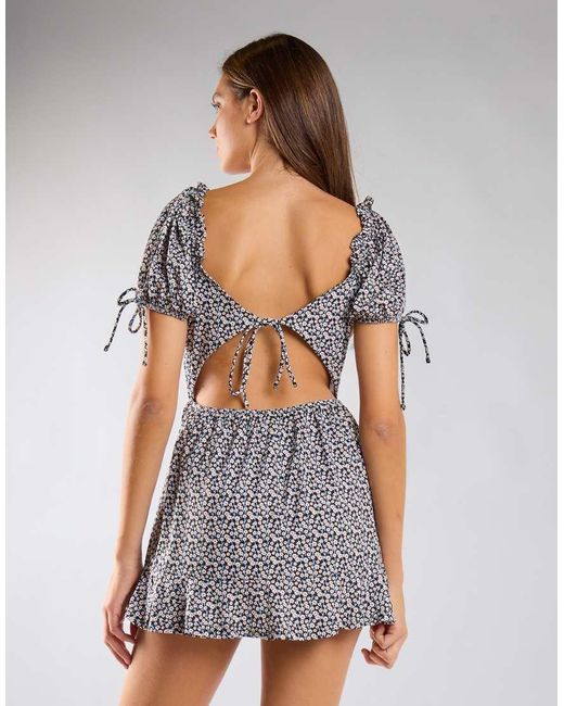 Glamorous Blue Tie-Back Playsuit
