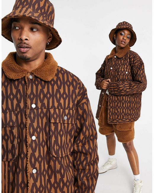 Ivy Park Adidas X Monogram Denim Jacket in Brown | Lyst