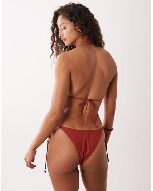 Motel Red Co-Ord Lentra Pearl Bikini Bottom