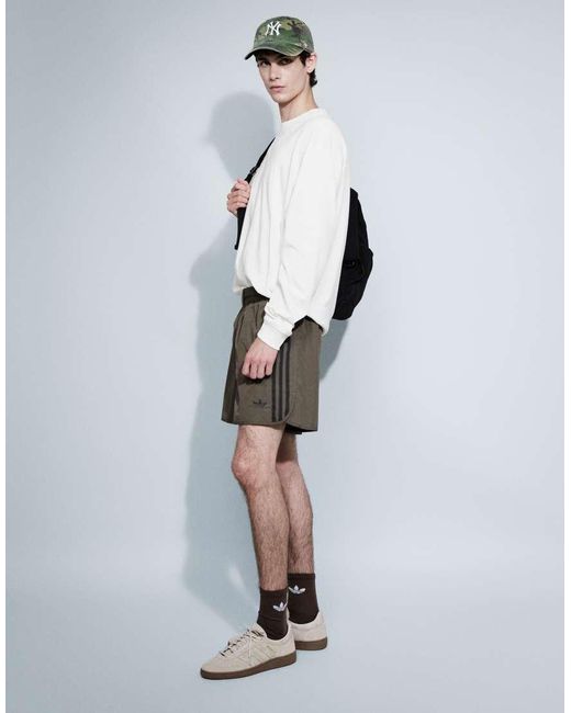 Adidas Originals Gray Three Stripe Sprinter Shorts for men