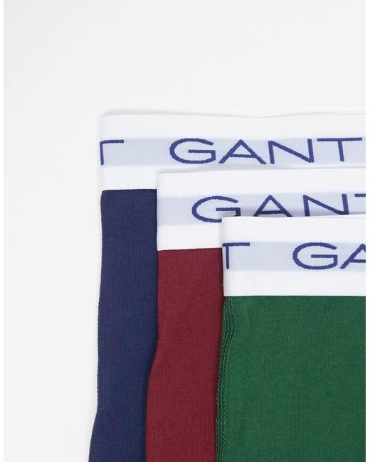 Gant Red 3-Pack Trunks With Logo Waistband for men