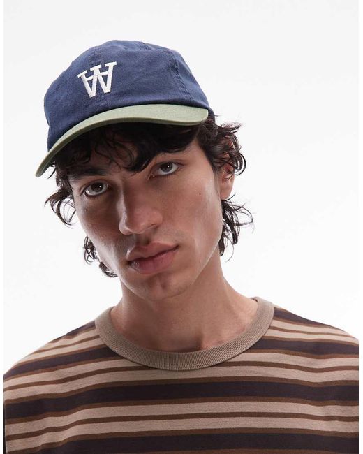 DOUBLE A by WOOD WOOD Blue Aa Cap for men