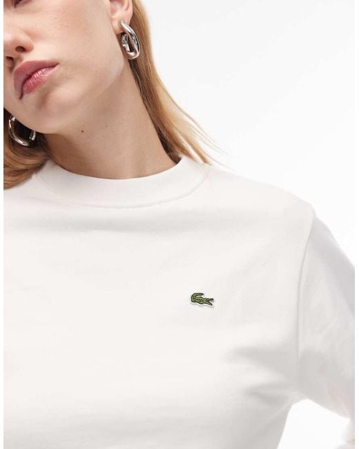 Sudadera Color Crema De -Blanco Lacoste de color White