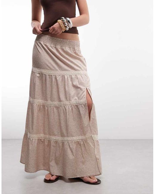 Daisy Street Multicolor Low Rise Tiered Maxi Skirt