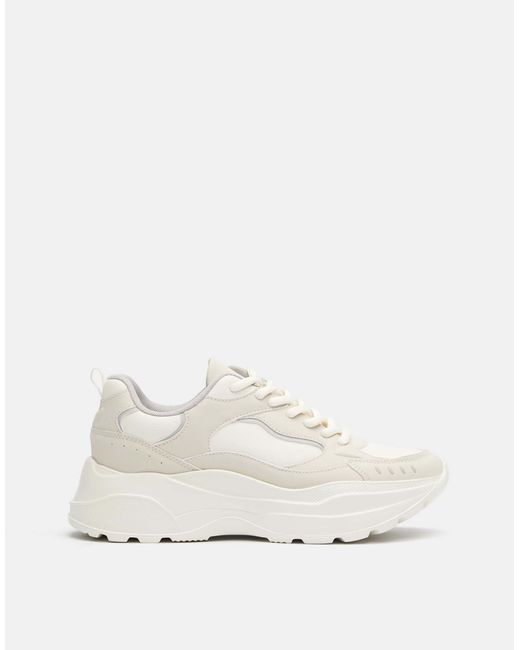 Pull&Bear White – mehrteilige sneaker