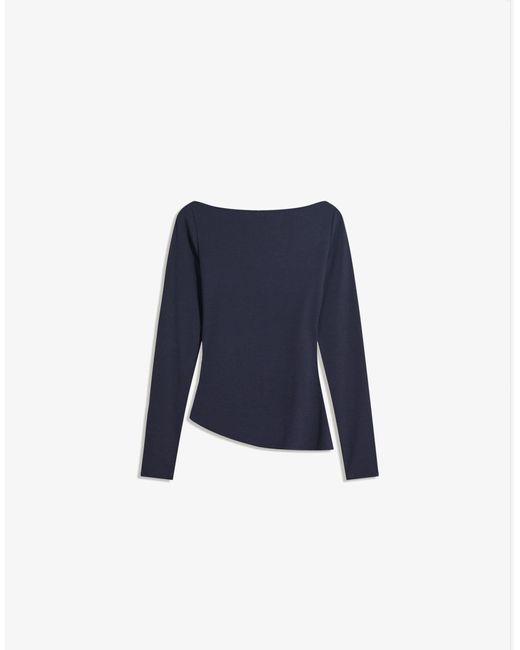 Bershka Blue – langärmliges asymmetrisches t-shirt