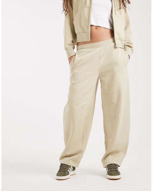 ASOS Natural Barrel Leg Brushback Jogger