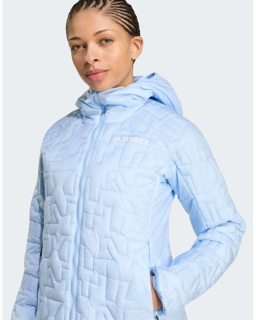 Adidas Originals White Terrex Xperior Primaloft Loose Fill Insulated Hooded Jacket