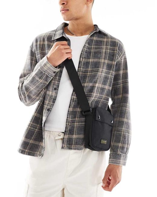 Barbour Gray Knockhill Crossbody Bag for men
