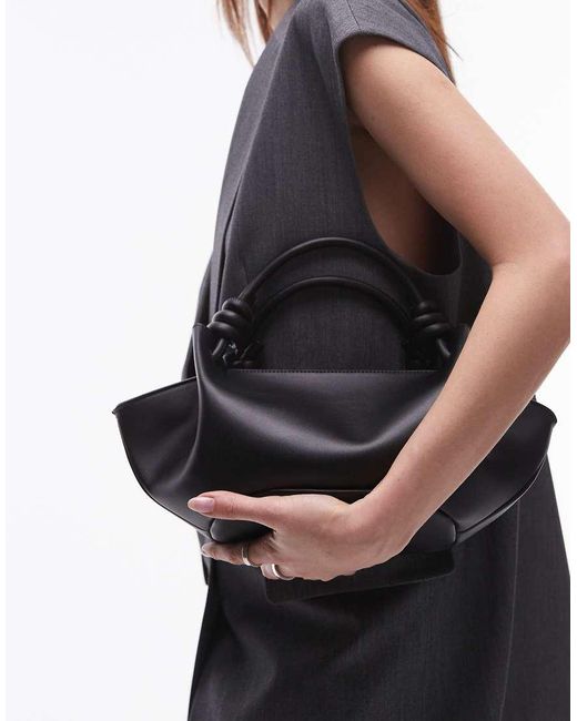 TOPSHOP Black Gale Grab Bag With Knotted Handle Detail