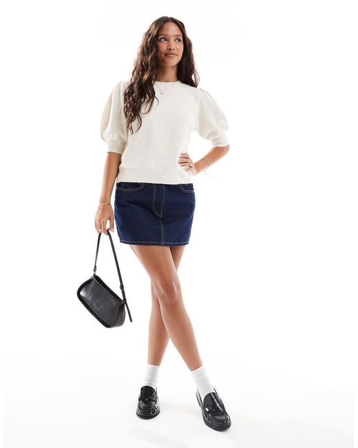 Vero Moda White Short Sleeved Knitted Top