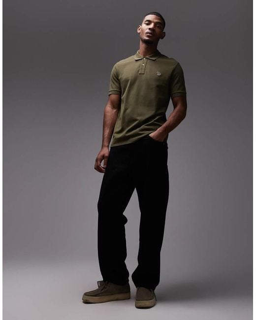 Paul Smith Gray Zebra Logo Polo T-shirt for men