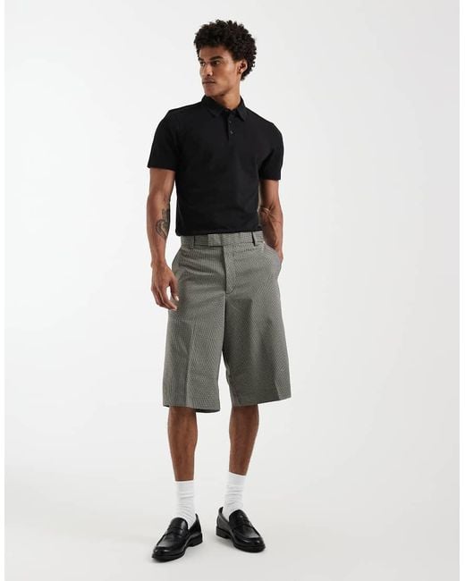 Jack & Jones Gray Longline Tailored Shorts for men
