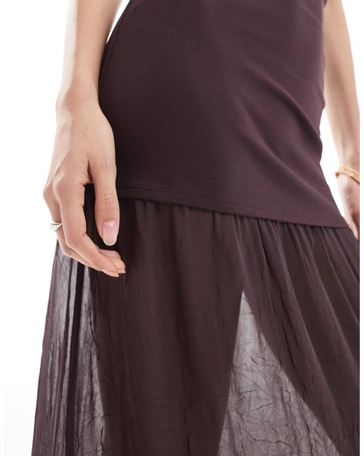Pull&Bear Purple – trägerloses maxikleid