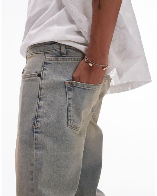 Topman – schmal geschnittene jeans in Gray für Herren