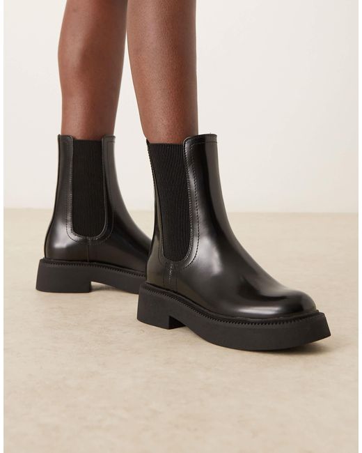 Andy - bottines chelsea à talon plat chunky ASOS en coloris Black