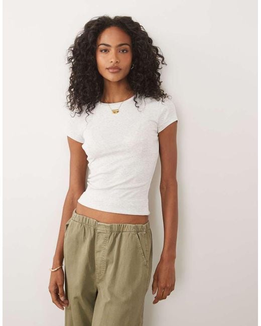 Gina Tricot White Crew Neck Top