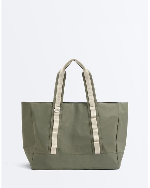 Oysho Green Contrast Shopper Bag