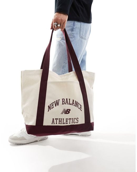 New Balance White Athletics Tote Bag