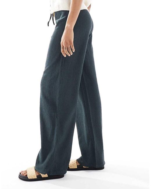ONLY Broek Met Textuur En Wijde Pijpen in het Blue