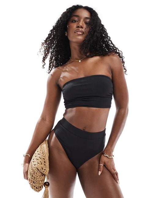 Threadbare Black High Waist Bikini Bottoms