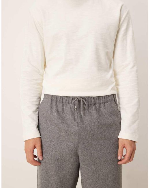 ASOS Gray Loose Straight Pull On Trousers for men