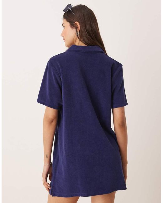 Polo Ralph Lauren Blue Terry Collar Dress