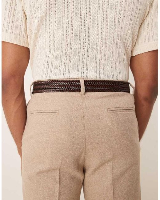 ASOS Natural Elasticated Woven Belt for men