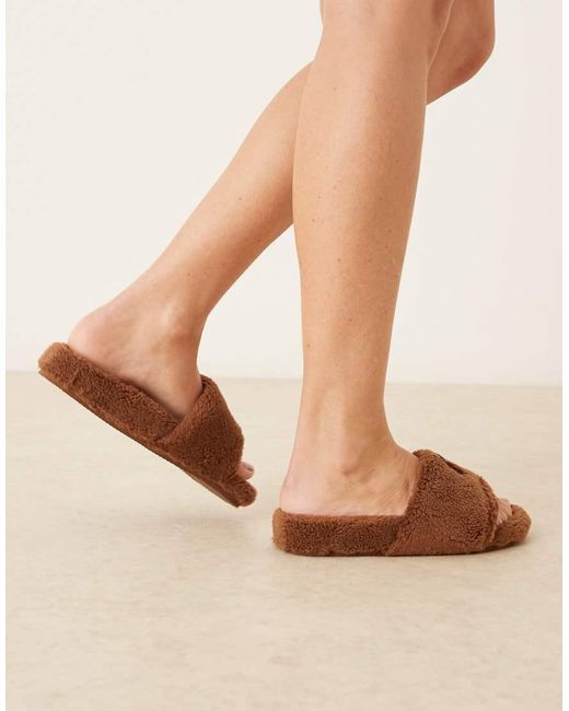 Polo Ralph Lauren Brown Elenore Polo Logo Flats Slipper