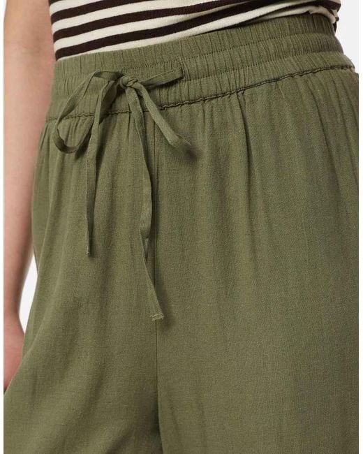 Pieces Green Wide-Leg Trousers
