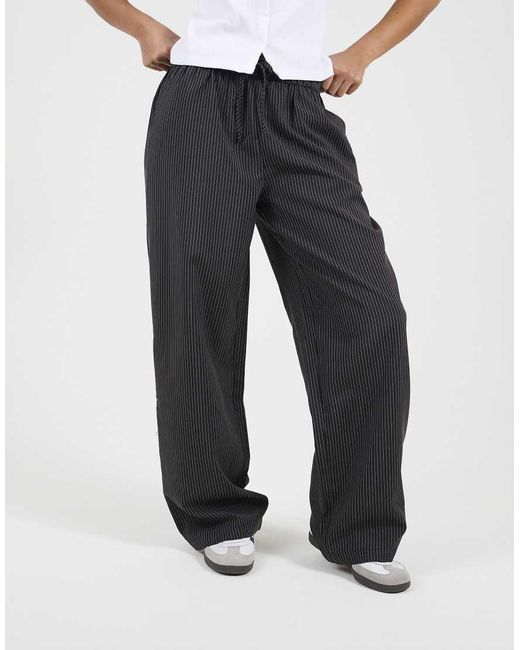 Brave Soul White Stripe Straight Leg Suit Trousers
