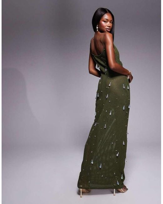 asos green crochet dress Amiya Crochet Dress- Chartreuse – The Contour Closet main image 1