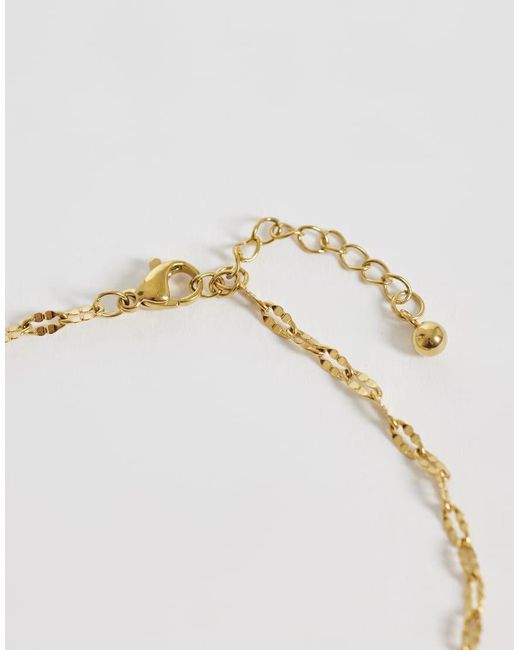 ASOS Natural Waterproof Stainless Steel Anklet With Paper-Chain Design