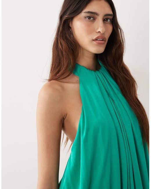 ARRANGE Green Tiered Halter Maxi Dress