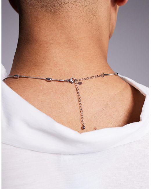 ASOS – 2er-pack halsketten aus wasserfestem edelstahl in Natural für Herren