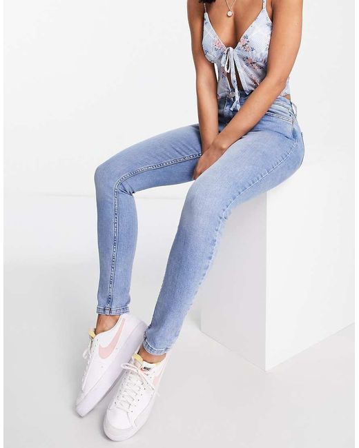 Miss Selfridge Blue Low Rise Lizzie Skinny Jean