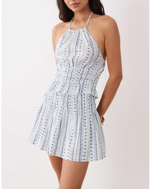 Mango White Teen Shir Waist Mini Skirt Co-ord