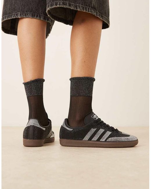 Adidas Originals Black Samba Og Rhinestone Sneakers